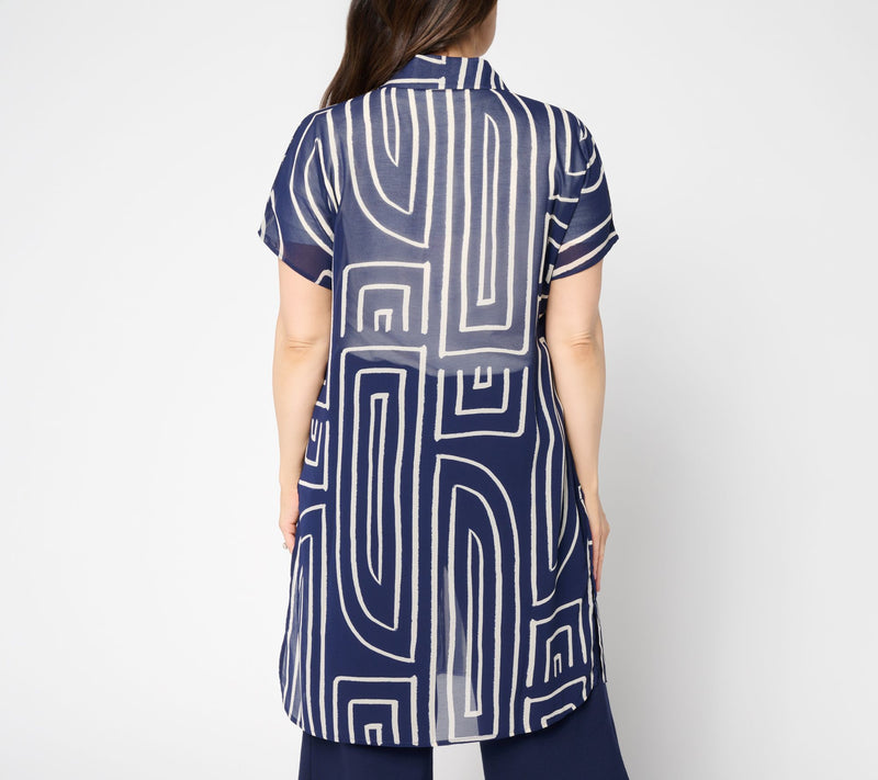 Brandis Dress Out Loud Bestie Sheer Print & Solid Topper — View 4