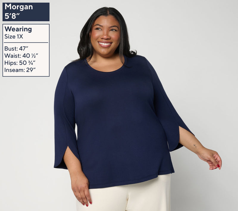 Brandis Dress Out Loud Acquitted Knit Dolphin Sleeve U Neckline Top — View 2