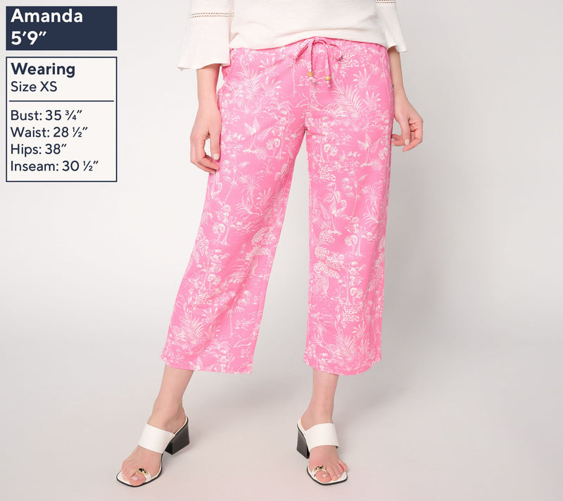 Belle Beach by Kim Gravel Reg Cabana Knit Printed Cropped Pant — View 5