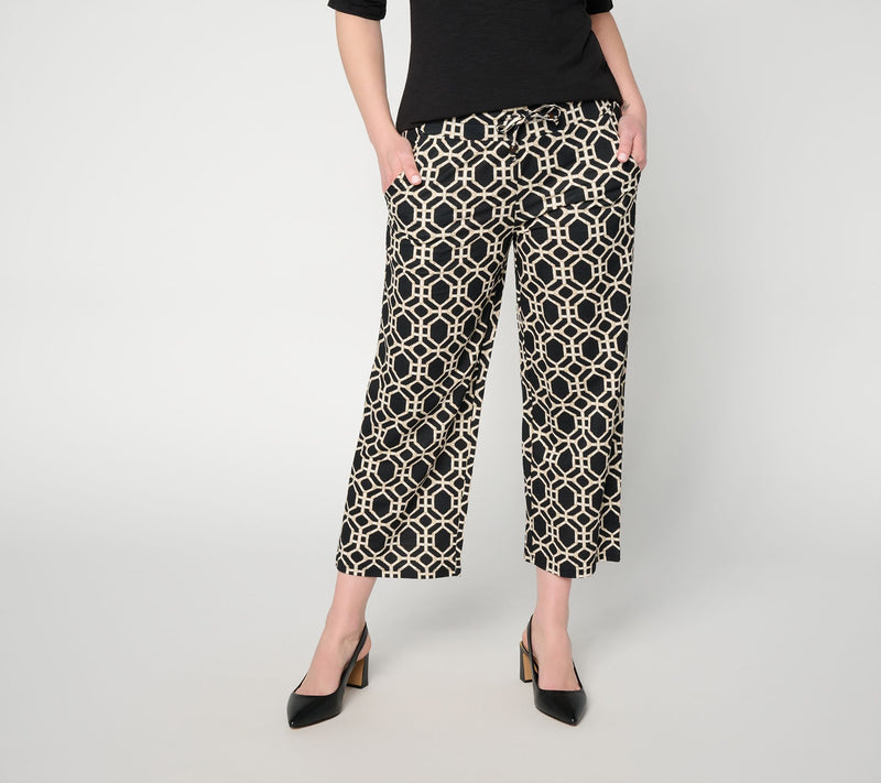 Belle Beach by Kim Gravel Reg Cabana Knit Printed Cropped Pant — View 13