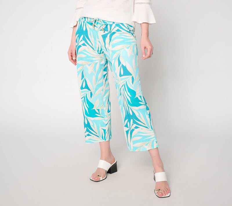 Belle Beach by Kim Gravel Reg Cabana Knit Printed Cropped Pant — View 15