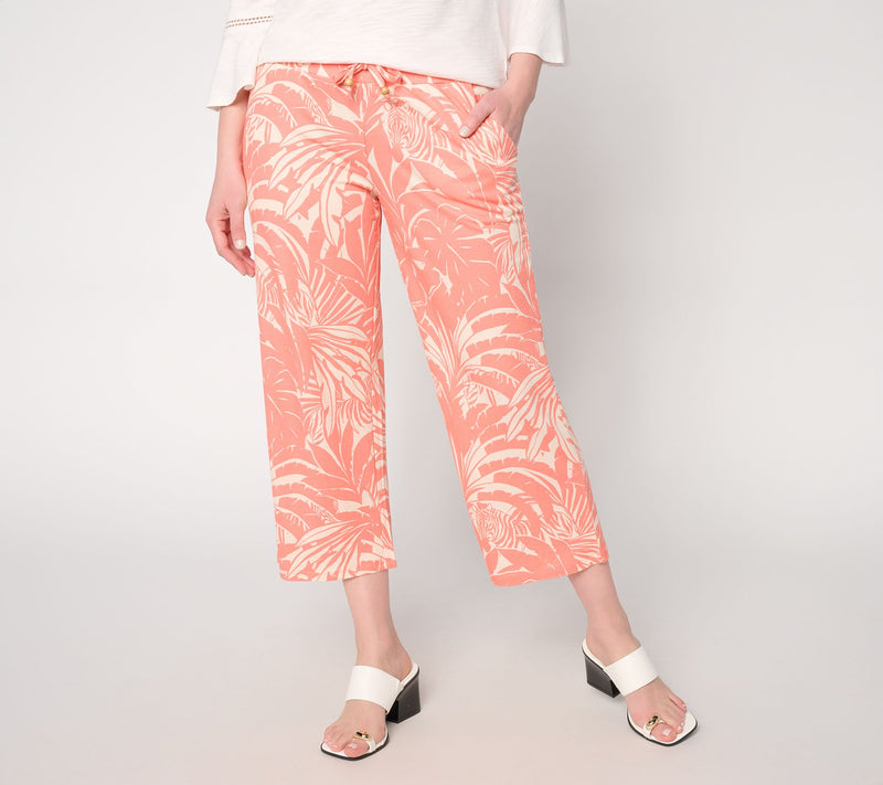 Belle Beach by Kim Gravel Reg Cabana Knit Printed Cropped Pant — View 16