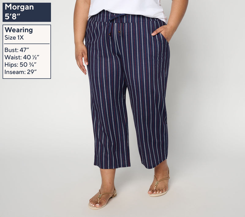 Belle Beach by Kim Gravel Pet Cabana Knit Printed Cropped Pant — View 6