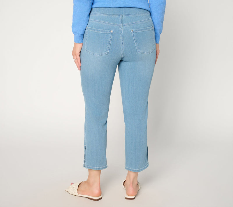 Belle by Kim Gravel Regular Primabelle Denim Button Cropped Jean — View 8