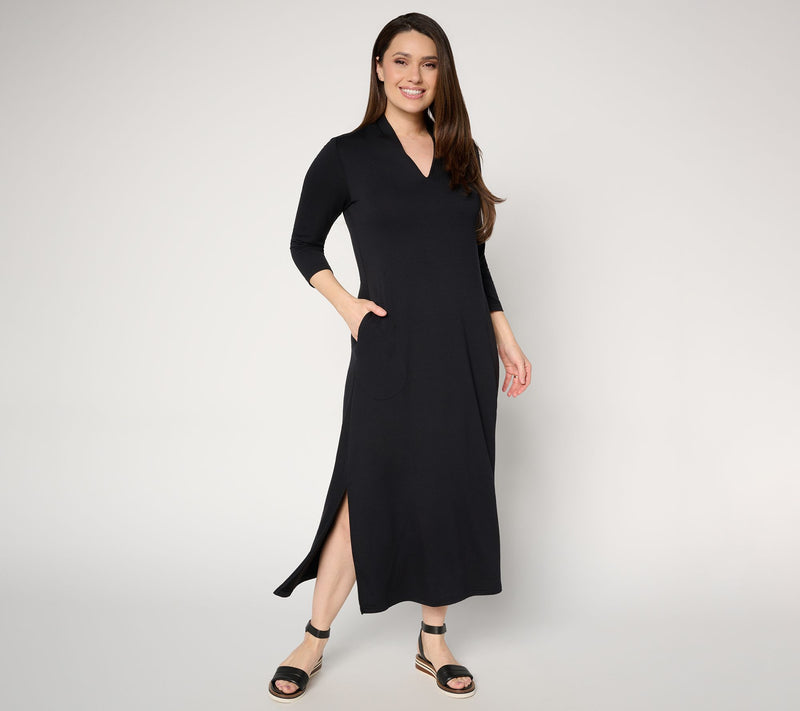 Brandis Dress Out Loud Acquitted Knit 3/4 Sleeve Reg Maxi Dress — View 12