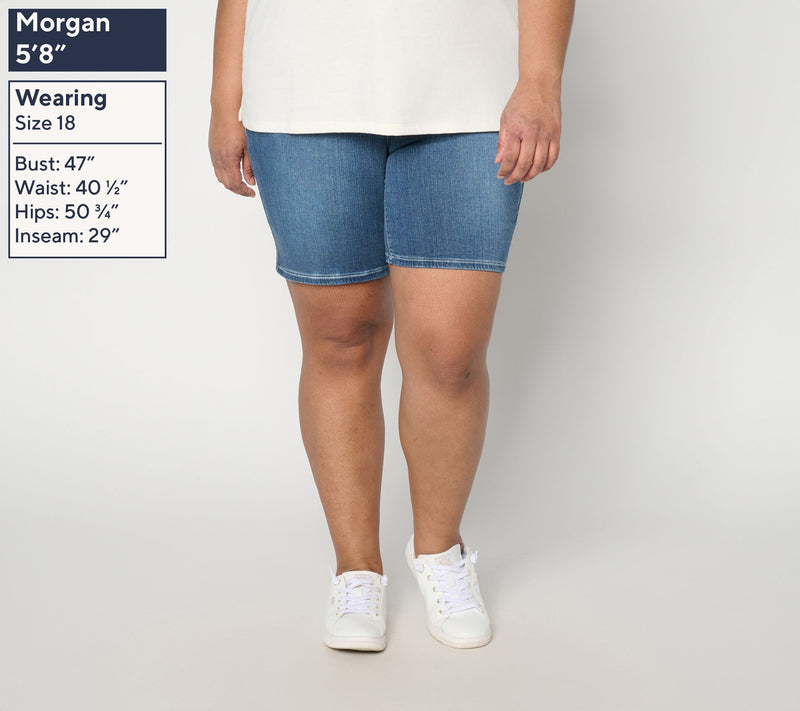 Belle by Kim Gravel Regular TripleLuxe Denim 5- Pocket Short — View 5