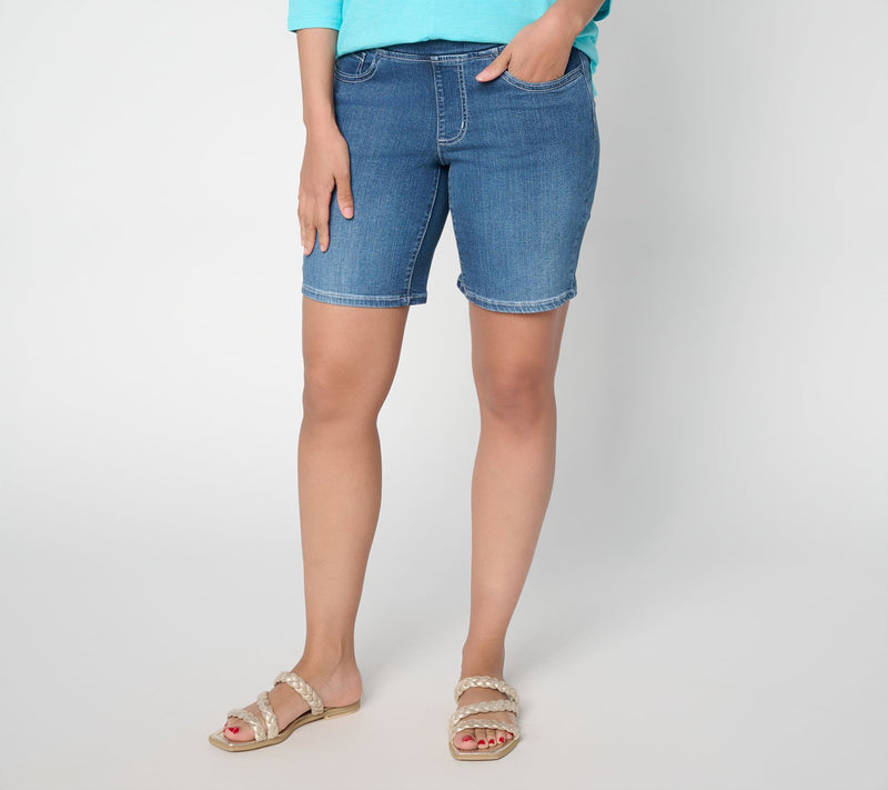 Belle by Kim Gravel Regular TripleLuxe Denim 5- Pocket Short — View 12