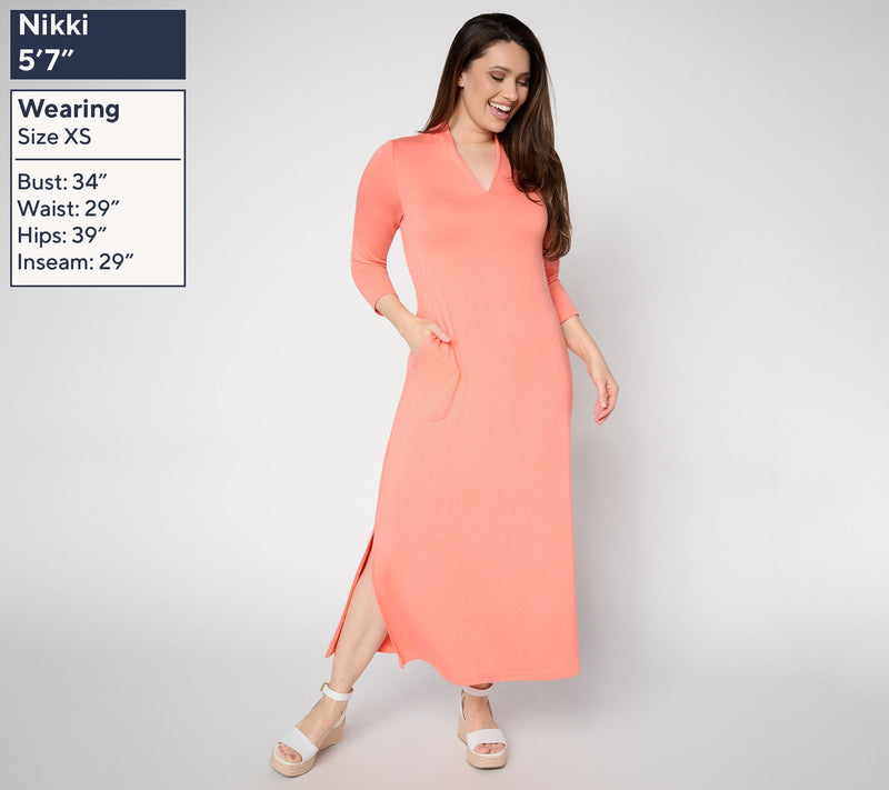 Brandis Dress Out Loud Acquitted Knit 3/4 Sleeve Pet Maxi Dress — View 3