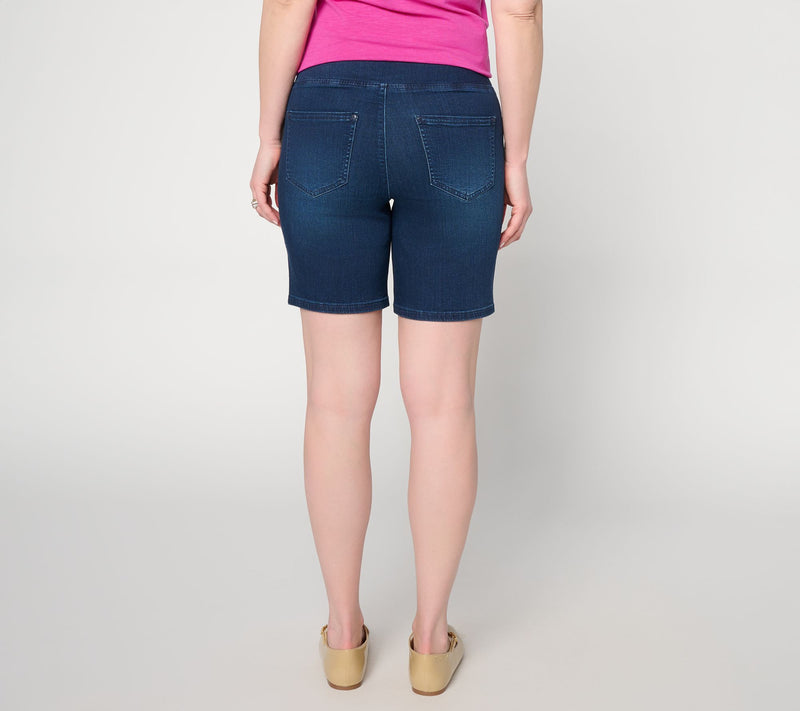 Belle by Kim Gravel Petite TripleLuxe Denim 5- Pocket Short — View 7