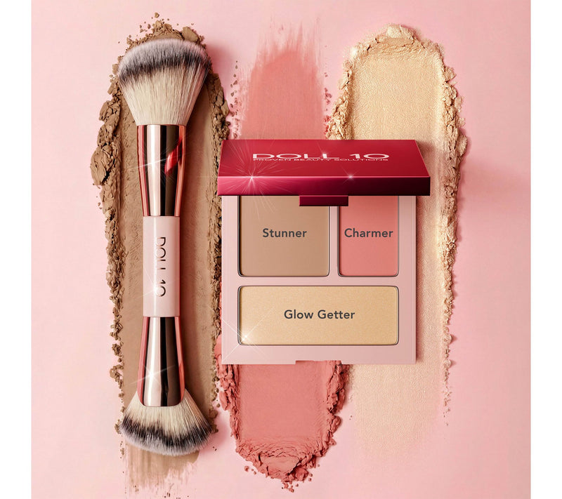 Doll 10 Blush Highlight & Bronzing Face Palette with Brush — View 2