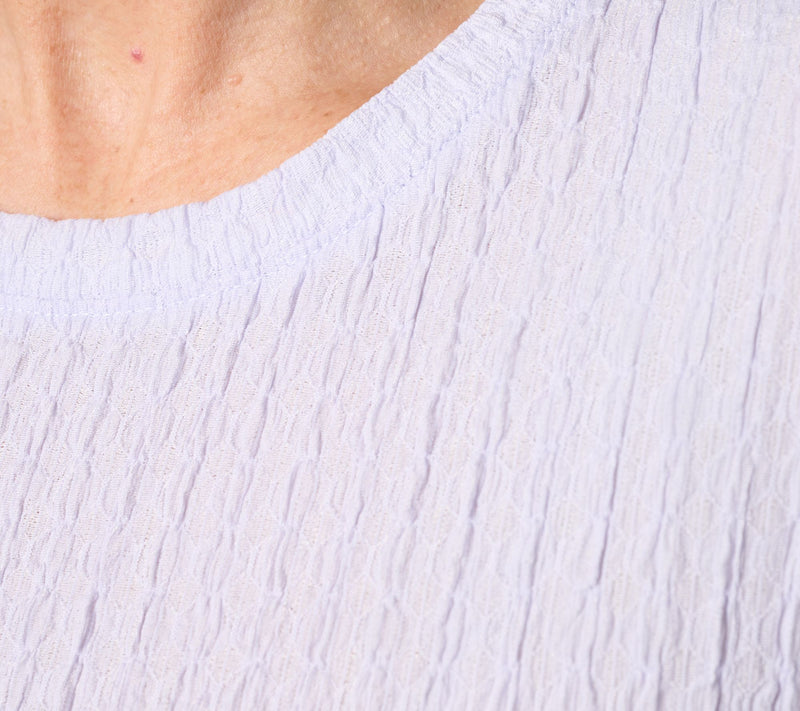 LOGO Layers by Lori Goldstein Textured Short Sleeve Top — View 10