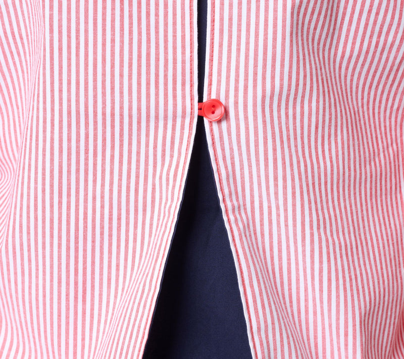 Joan Rivers Peek-A-Boo Stripe or Solid Button Front Shirt — View 16