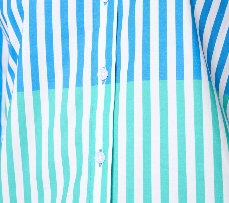 Joan Rivers Split Stripe Classic Fit Button Front Shirt — View 6