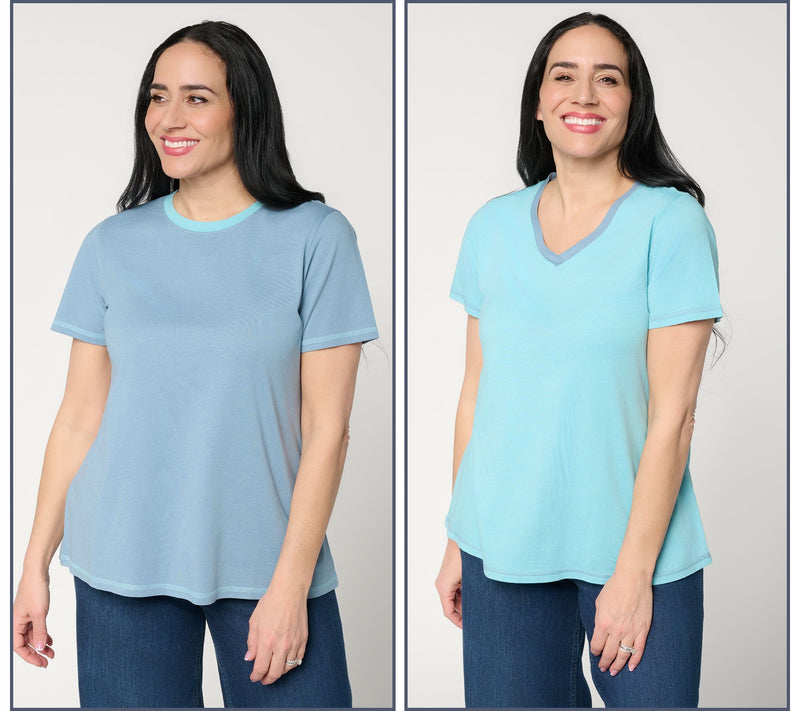 LOGO Principles by Lori Goldstein 2-Pack Ringer Tees — View 3