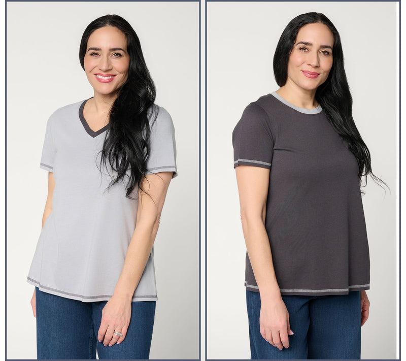 LOGO Principles by Lori Goldstein 2-Pack Ringer Tees — View 7