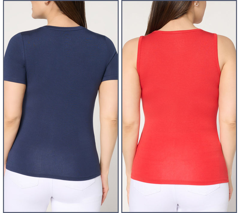 Joan Rivers Wardrobe Builders Set of 2 Tank & Short Sleeve Top — View 10