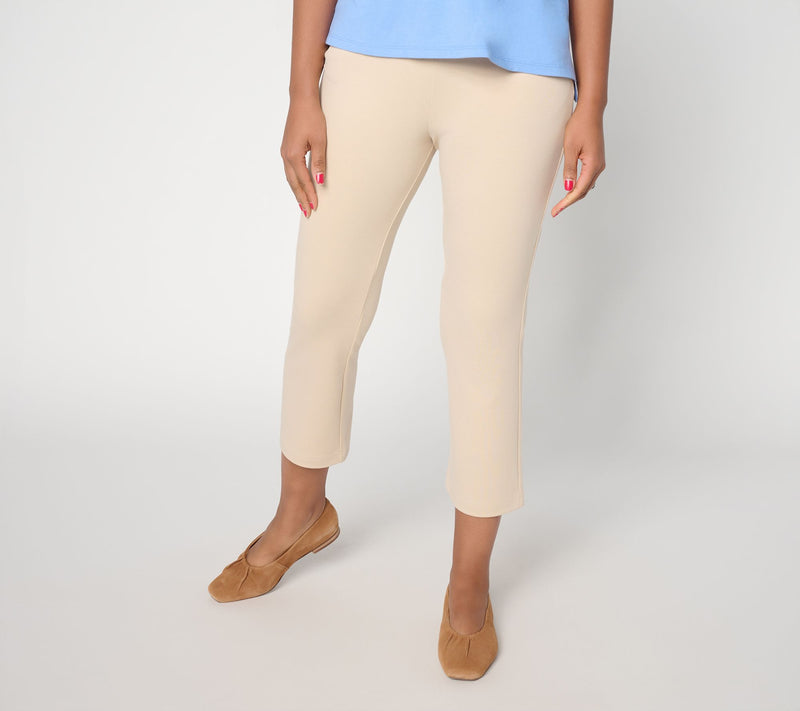 Joan Rivers Regular Gingham or Solid Kick Flare Ponte Pants — View 15