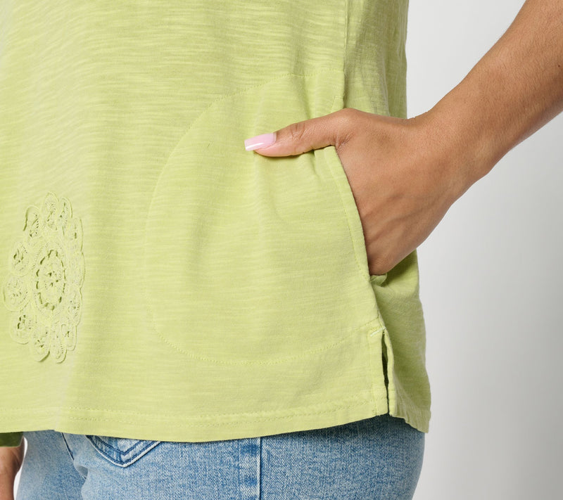 LOGO Lavish by Lori Goldstein Knit Top with Soutache Detail — View 14