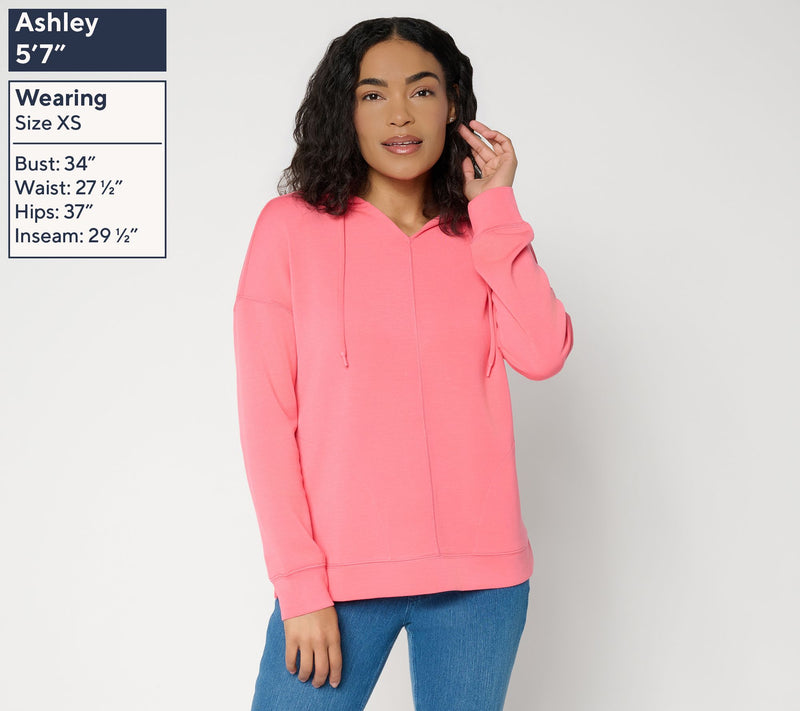 Belle by Kim Gravel ScubaLuxe Hoodie with Pockets — View 3