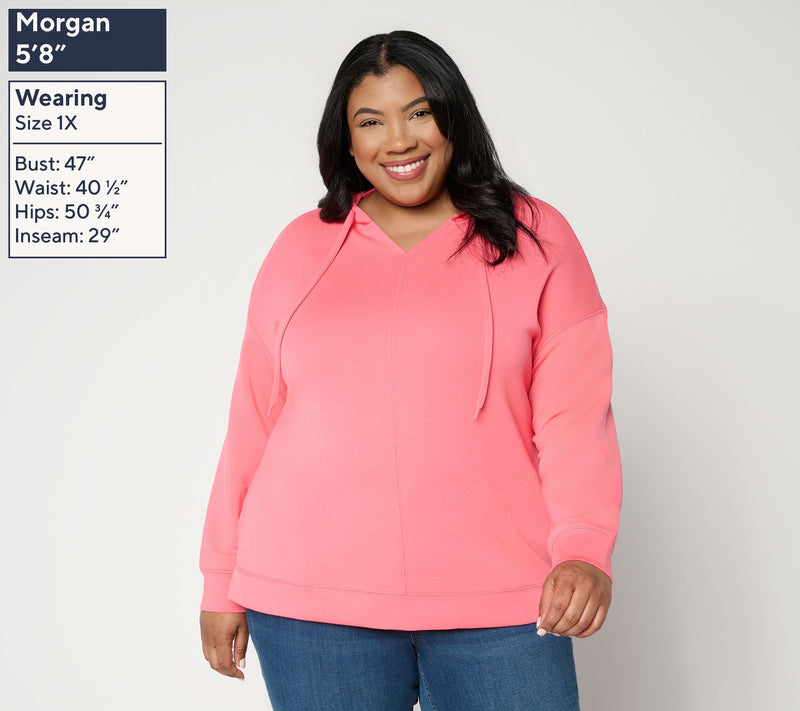 Belle by Kim Gravel ScubaLuxe Hoodie with Pockets — View 2