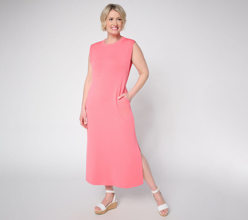 Belle by Kim Gravel Regular ScubaLuxe Maxi Dress w/ Bra Blocker — View 7