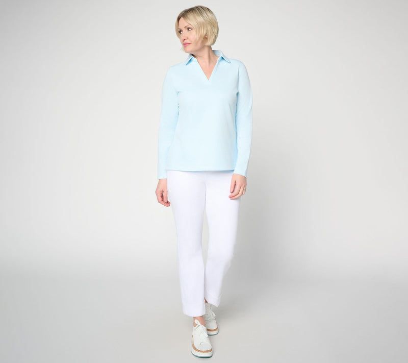 Belle Beach by Kim Gravel Seaside Sweats Johnny Collar Top — View 5