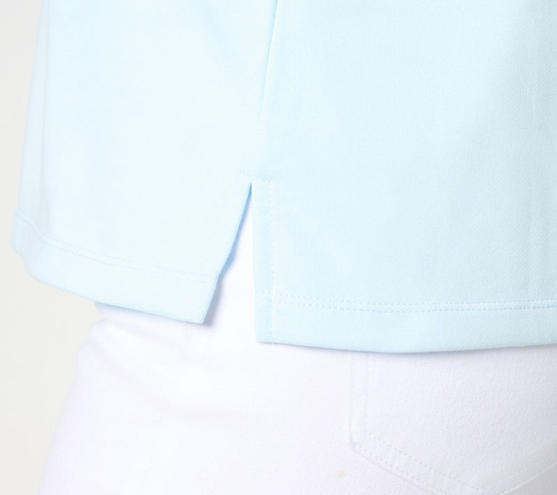 Belle Beach by Kim Gravel Seaside Sweats Johnny Collar Top — View 6