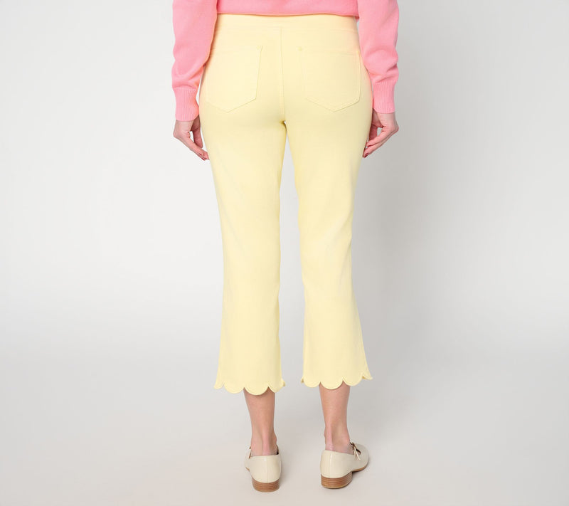 Belle by Kim Gravel Petite TripleLuxe Twill Scallop Cropped Jean — View 8