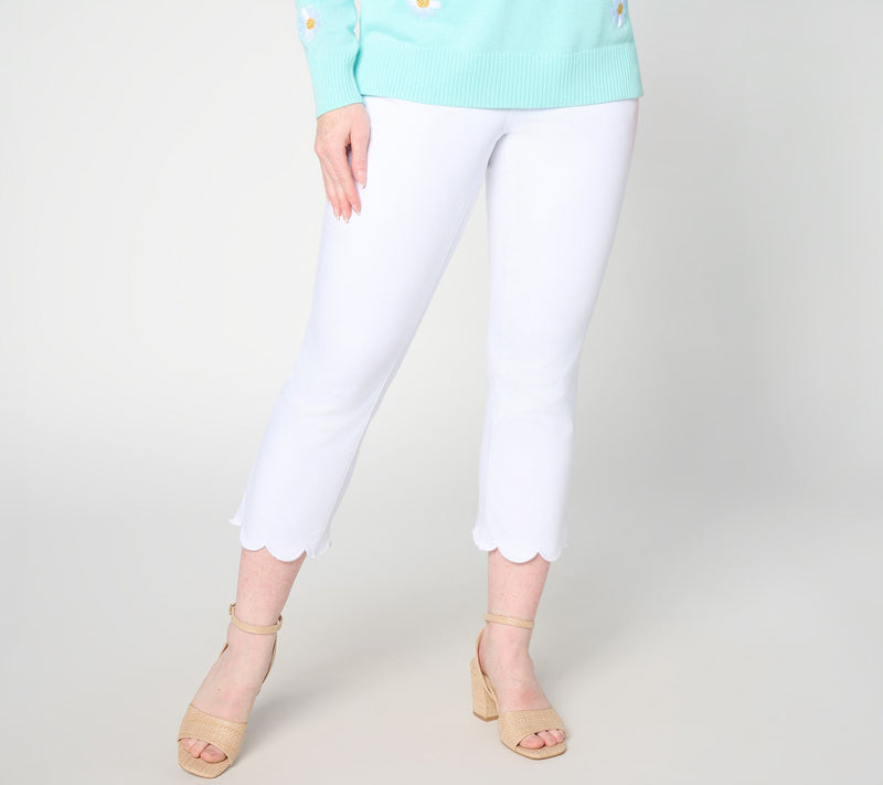 Belle by Kim Gravel Petite TripleLuxe Twill Scallop Cropped Jean — View 15