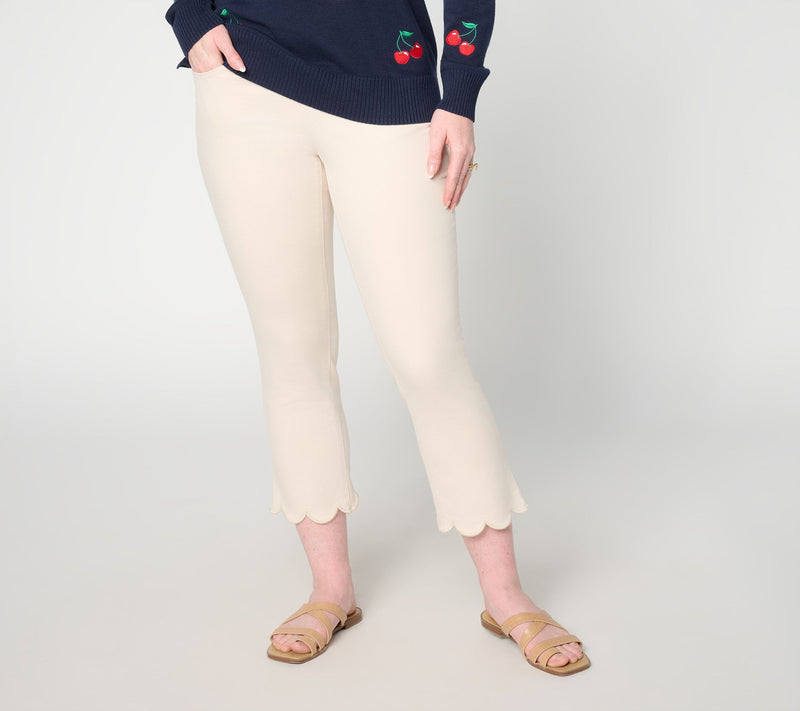 Belle by Kim Gravel Petite TripleLuxe Twill Scallop Cropped Jean — View 17