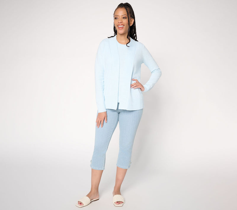 Belle by Kim Gravel Fresh Pick Spring Open Front Cardigan — View 5