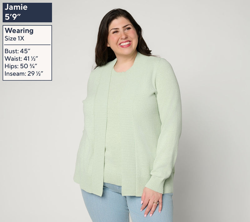 Belle by Kim Gravel Fresh Pick Spring Open Front Cardigan — View 2