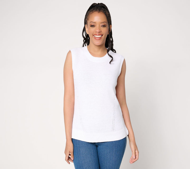 Belle by Kim Gravel Fresh Pick Pointelle Sweater Tank — View 12