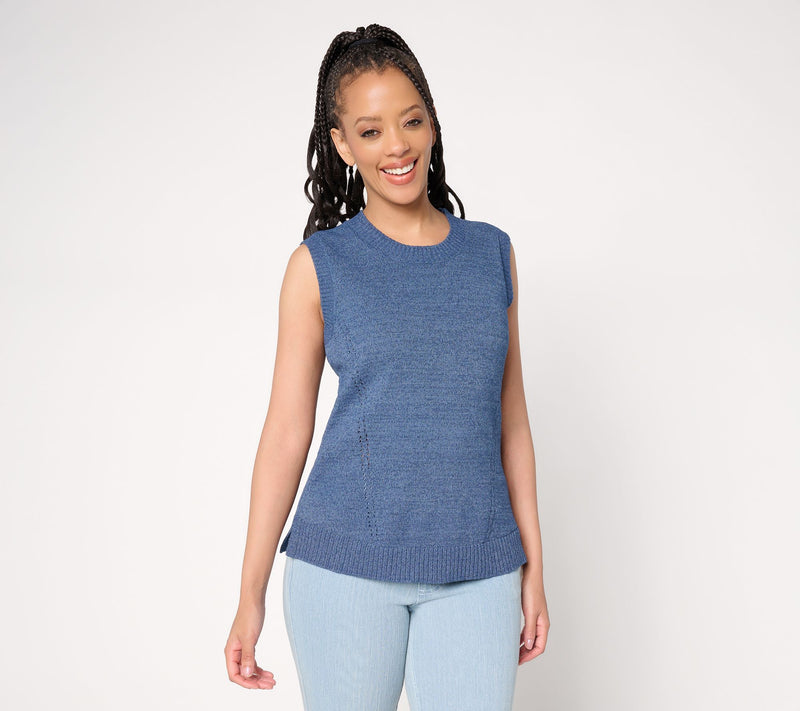 Belle by Kim Gravel Fresh Pick Pointelle Sweater Tank — View 13