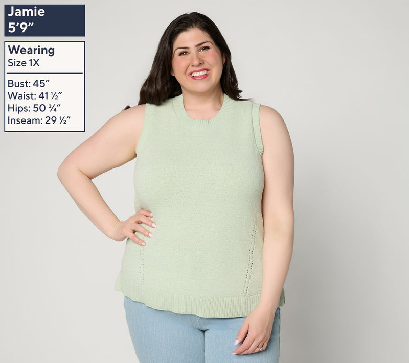 Belle by Kim Gravel Fresh Pick Pointelle Sweater Tank — View 2