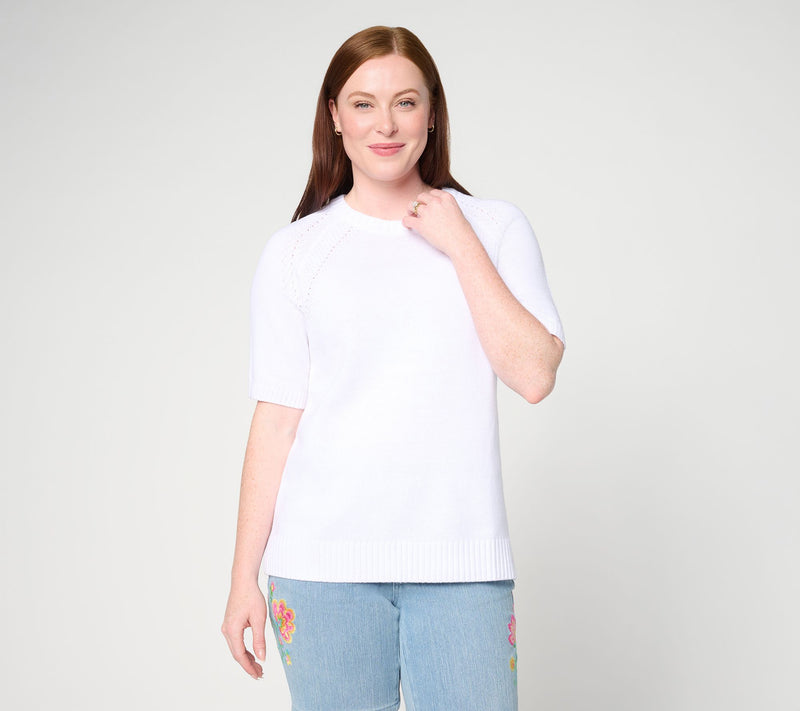 Belle by Kim Gravel Step Into Spring Elbow Sleeve Sweater — Main view