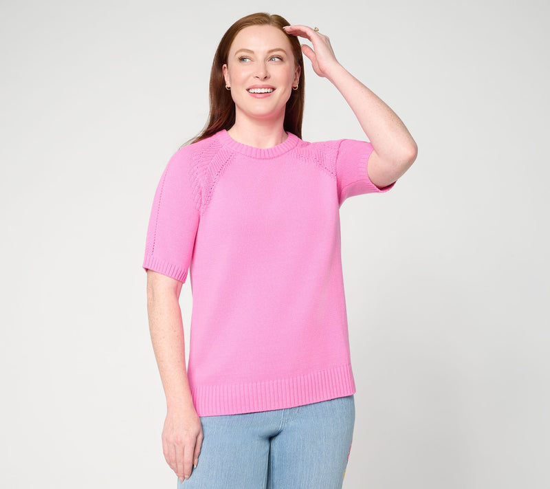 Belle by Kim Gravel Step Into Spring Elbow Sleeve Sweater — View 14