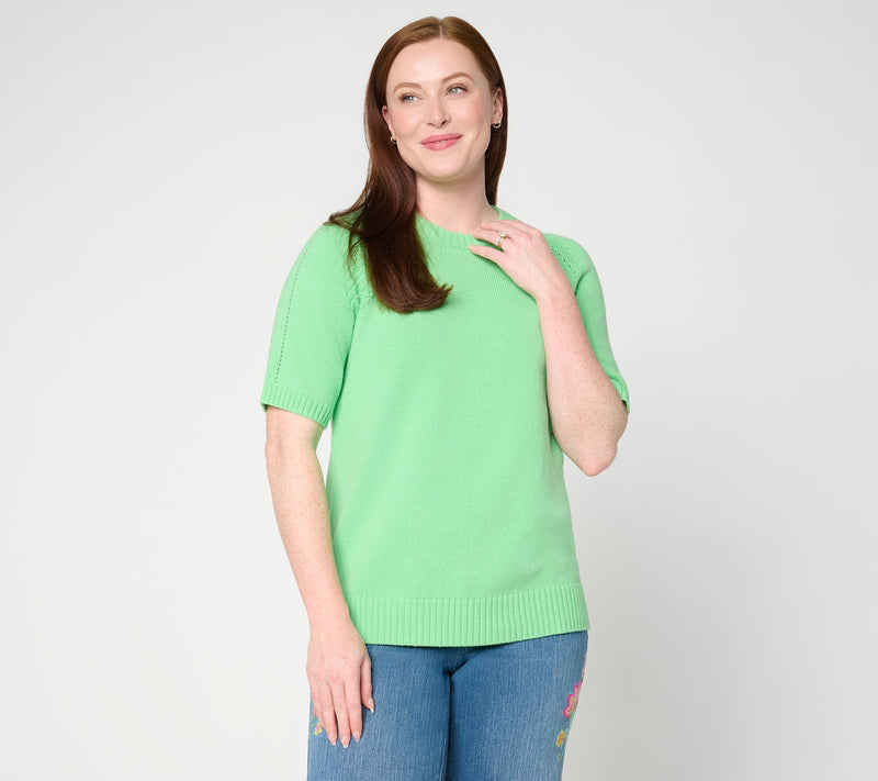 Belle by Kim Gravel Step Into Spring Elbow Sleeve Sweater — View 15