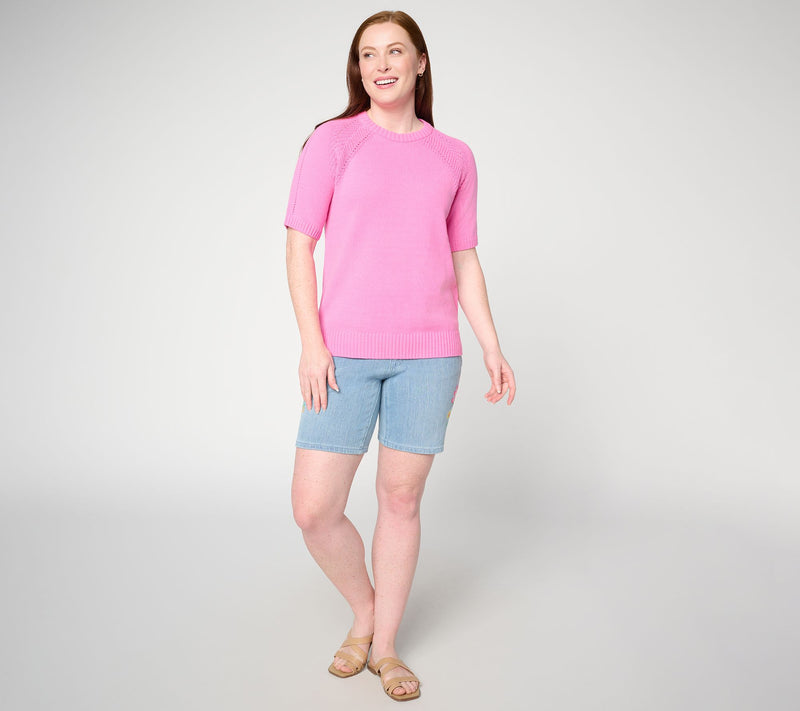Belle by Kim Gravel Step Into Spring Elbow Sleeve Sweater — View 5
