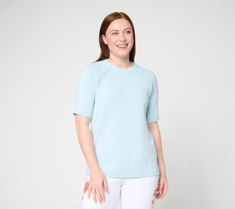 Belle by Kim Gravel Step Into Spring Elbow Sleeve Sweater — View 16