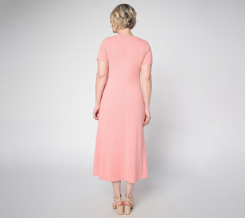 Belle by Kim Gravel Regular Slub Knit Blushing Blooms Maxi Dress — View 14