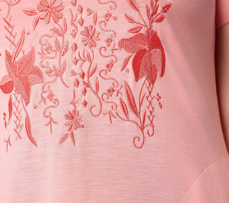 Belle by Kim Gravel Petite Slub Knit Blushing Blooms Maxi Dress — View 16