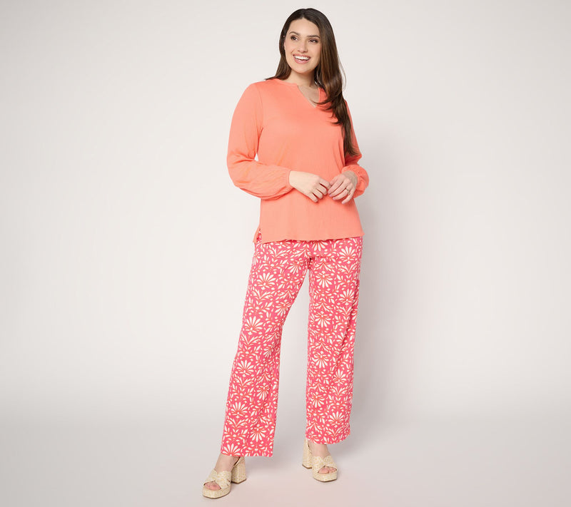 Belle by Kim Gravel Petite Packabelle Olympus Petals Relaxed Pant — View 12
