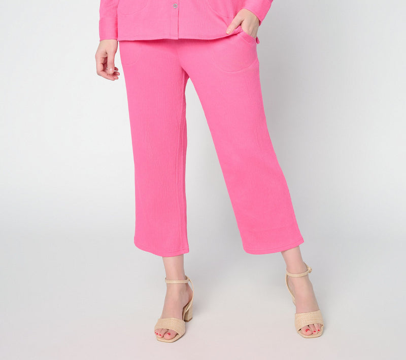 Belle by Kim Gravel Regular Packabelle Solid Cropped Relaxed Pant — View 3