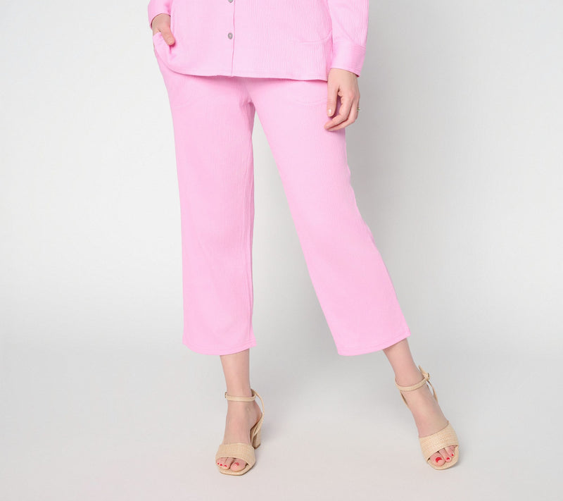 Belle by Kim Gravel Regular Packabelle Solid Cropped Relaxed Pant — View 7