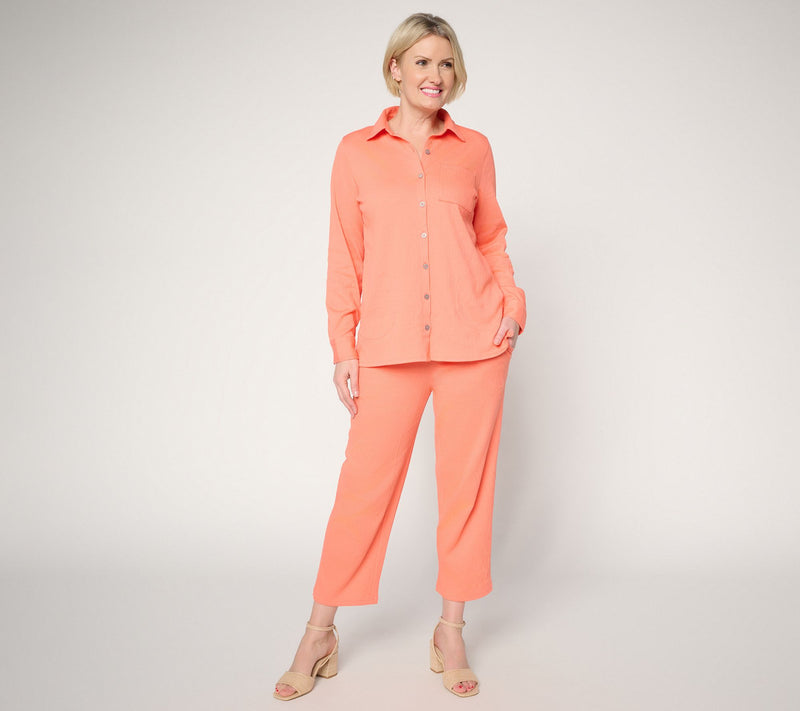 Belle by Kim Gravel Petite Packabelle Solid Cropped Relaxed Pant — View 17
