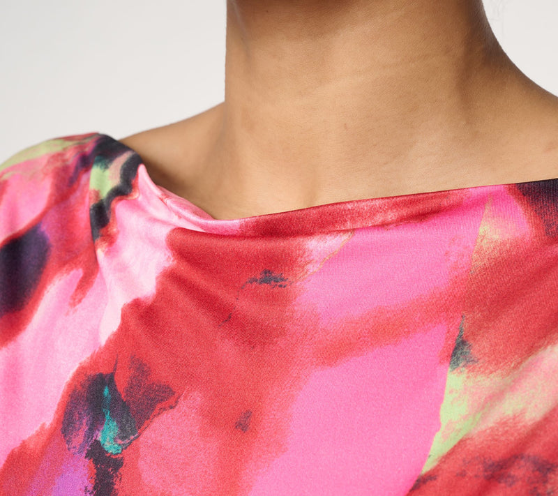 Mally Roncal Two-Way Neckline Feather Knit Top — View 6