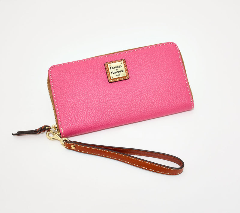 Dooney & Bourke Pebble Leather Large Zip Around Wrislet — View 14