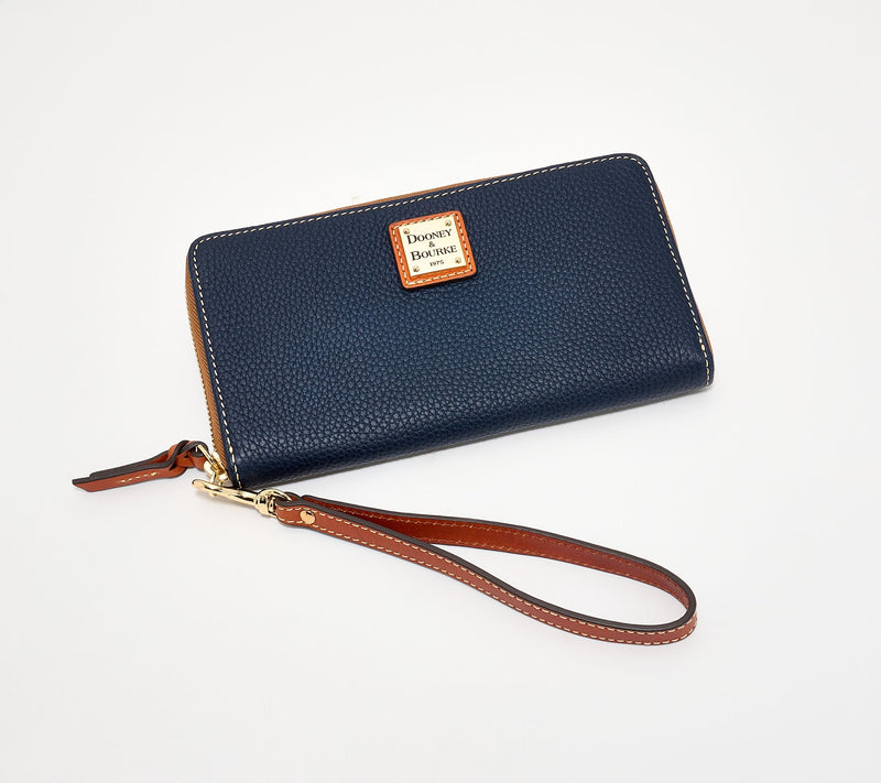 Dooney & Bourke Pebble Leather Large Zip Around Wrislet — View 15