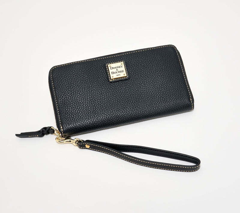 Dooney & Bourke Pebble Leather Large Zip Around Wrislet — View 18